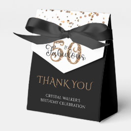 50 und FABULOUS Elegant Black Gold Vielen Dank Geschenkschachtel