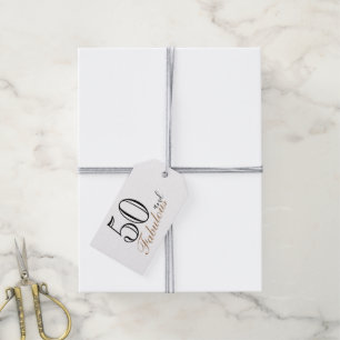 50 und fabulous Elegant Script 50. Geburtstag Geschenkanhänger