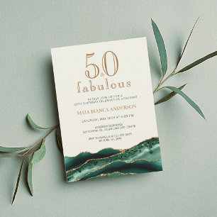 50 und Fabulous Emerald Green Agate 50. Geburtstag Einladung
