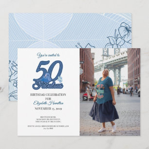 50 und Fabulous Fiftieth Birthday Party Einladung