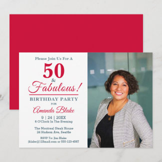 50 und Fabulous! Foto 50. Geburtstagsparty Einladu Einladung