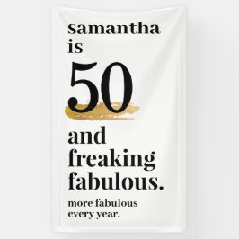 50 und fabulous Funny Modern Bday Party Banner