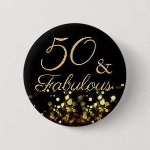 50 und Fabulous Geburtstag Button
