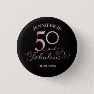 50 und Fabulous Geburtstag Button