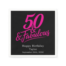 50. und Fabulous Geburtstag Chic Pink Schrift
