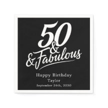 50 und Fabulous Geburtstag Chic Schriftzug individ