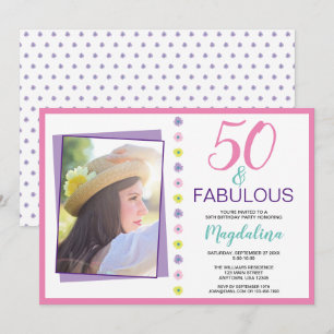 50 und Fabulous Geburtstag Einladung