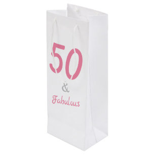50 und Fabulous Geburtstag Geschenktüte Für Weinflaschen
