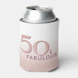 50 und Fabulous Geburtstag Pink Moderne Typografie Dosenkühler