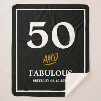 50 und Fabulous Geburtstag Sherpa Blanket Sherpadecke