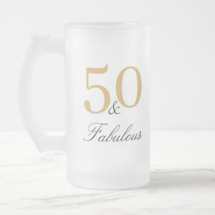 50 und fabulous Geburtstags-Tasse Mattglas Bierglas