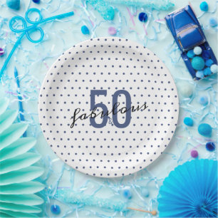 50 und fabulous Gepunktet 50. Geburtstag Pappteller