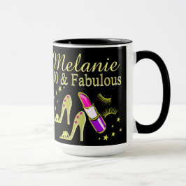 50 UND FABULOUS GOLD DIVA PERSONALISIERTE MUG TASSE