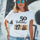 50 und fabulous Gold Glitzer 2 Foto 50. Geburtstag T-Shirt<br><div class="desc">50 und fabulous Gold Glitzer 2 Foto 50. Geburtstag T - Shirt. Fügen Sie Ihre Fotos hinzu - Sie können ein altes und neues Foto verwenden.</div>