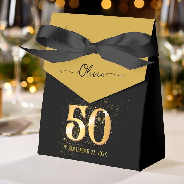 50 und Fabulous gold & schwarz Geschenkschachtel (Von Creator hochgeladen)