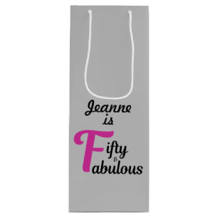 50 und fabulous Happy 50. Geburtstagsparty Geschenktüte Für Weinflaschen