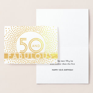 50 und fabulous Happy Birthday Chic Vintager Deko Folienkarte