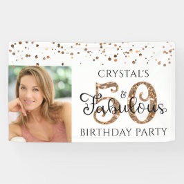 50 UND FABULOUS Kupfer Gold Confetti Foto Banner