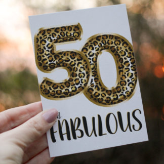 50 und Fabulous Leopard Foil Ballon Foto Einladung