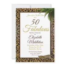 50 und Fabulous Leopard Print Palm Wild Geburtstag