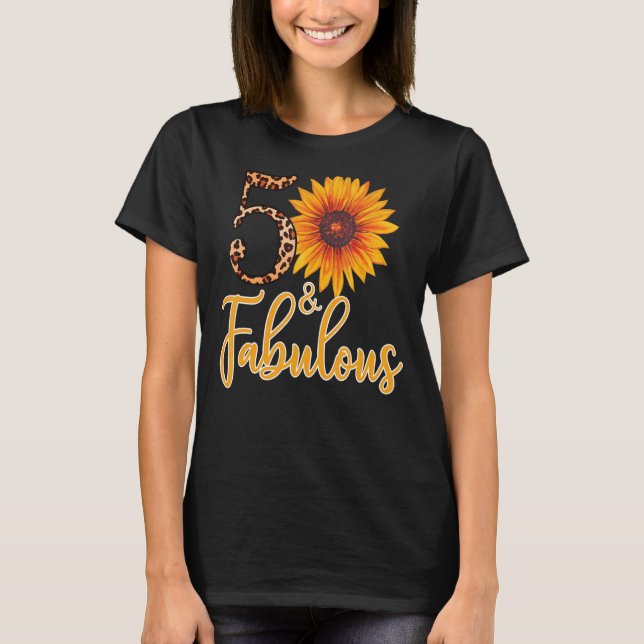 50 und Fabulous Leopard Sonnenblume für Frauen 50. T-Shirt (Vorderseite)