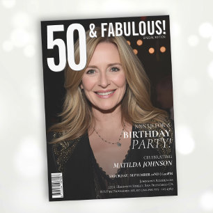 50 und Fabulous Magazine Cover 50. Geburtstag Einladung