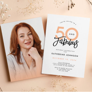 50 und fabulous Modern 50. Geburtstagsparty Einladung