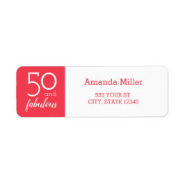 50 und Fabulous Orange und White Address Labels