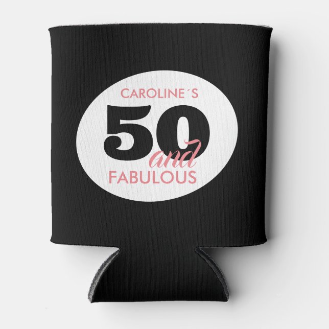 50 und Fabulous Personalisiert 50. Geburtstag Dosenkühler (Vorderseite)