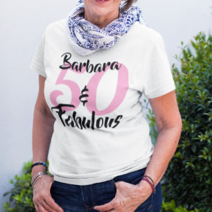 50 und Fabulous Personalisiertes Geburtstags-Party T-Shirt