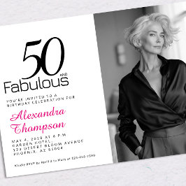 50 und Fabulous Pink 50. Geburtstagsfeier Einladung