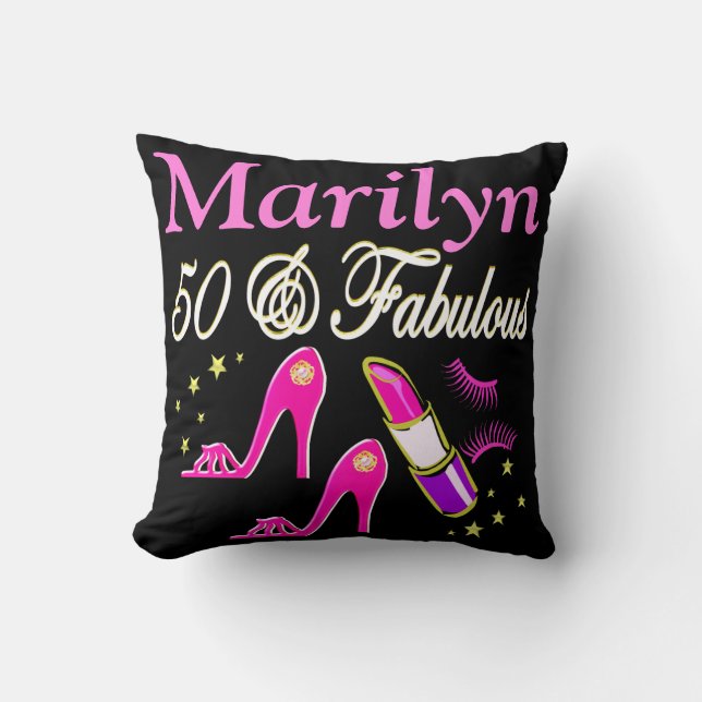 50 UND FABULOUS PINK PERSONALISIERT PILLOW KISSEN (Vorderseite)