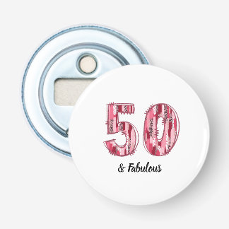 50 und Fabulous Pink und Leopard Pinselstriche Flaschenöffner