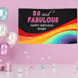 50 und Fabulous Rainbow Sparkle 50. Geburtstag Banner