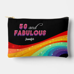 50 und Fabulous Rainbow Sparkle 50. Geburtstag Zubehörtasche