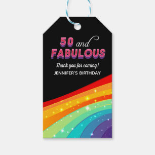 50 und Fabulous Rainbow Sparkle Geburtstag Vielen Geschenkanhänger
