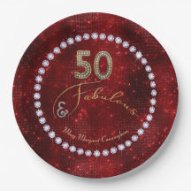50 und Fabulous Red Sparkle 50. Geburtstagsparty