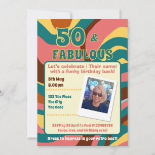 50 und Fabulous Retro-Stil Geburtstagsparty Einladung