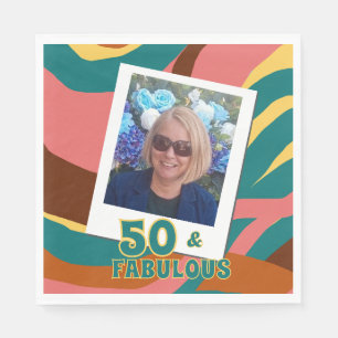 50 und Fabulous Retro-Stil Geburtstagsparty Serviette