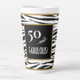 50 und FABULOUS! Retro Zebra Streifen 50. Geburtst Milchtasse
