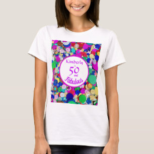 50 und Fabulous Sequin Geburtstag T-Shirt