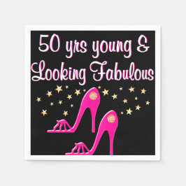 50 UND FABULOUS SHOE QUEEN SERVIETTE