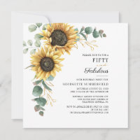 50. und fabulous Sonnenblume Eukalyptus 50. Geburt