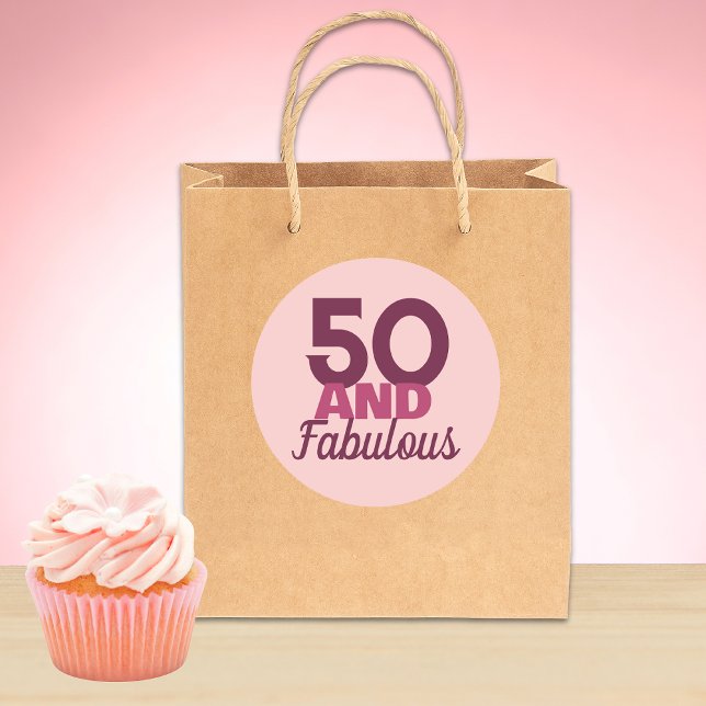 50 und Fabulous Tasse Runder Aufkleber (Von Creator hochgeladen)