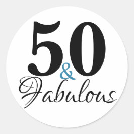 50 und Fabulous Typografie 50. Geburtstag Runder Aufkleber