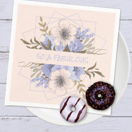 50 und Fabulous Violet Pastel Five Petal Wild Rose Serviette