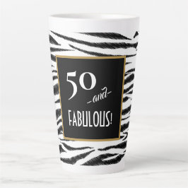 50 und FABULOUS Zebra Print Retro Menu Board Milchtasse