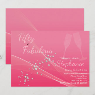 50 und Fantastisch | 50. Geburtstagsfeier Pink Einladung