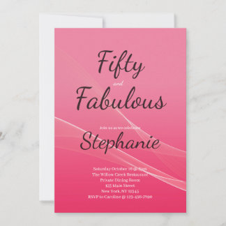 50 und Fantastisch | 50. Geburtstagsfeier Pink Einladung