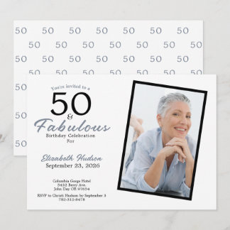 50 und Fantastisch Blaue 50. Geburtstagsfeier  Einladung